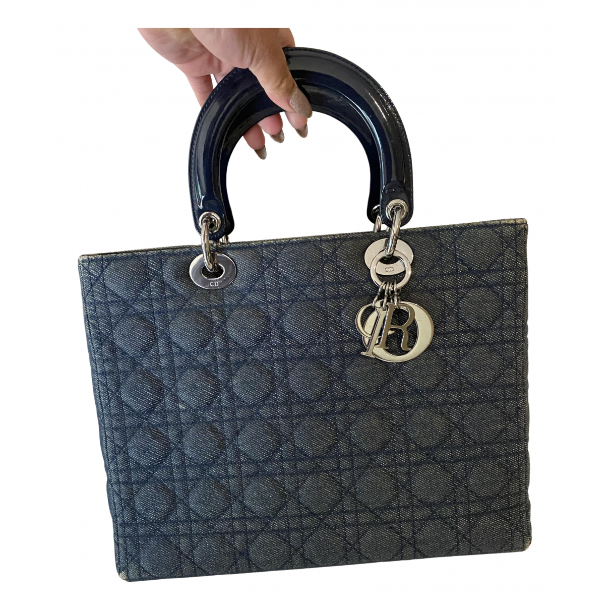 Lady dior handbag Dior Blue in Denim 